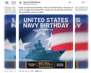 Военный музей США поздравил свой флот с юбилеем, используя… российский крейсер «Варяг»..webp