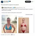 Маск репостнул публикацию со сгенерированным изображением Стармера в бикини.webp